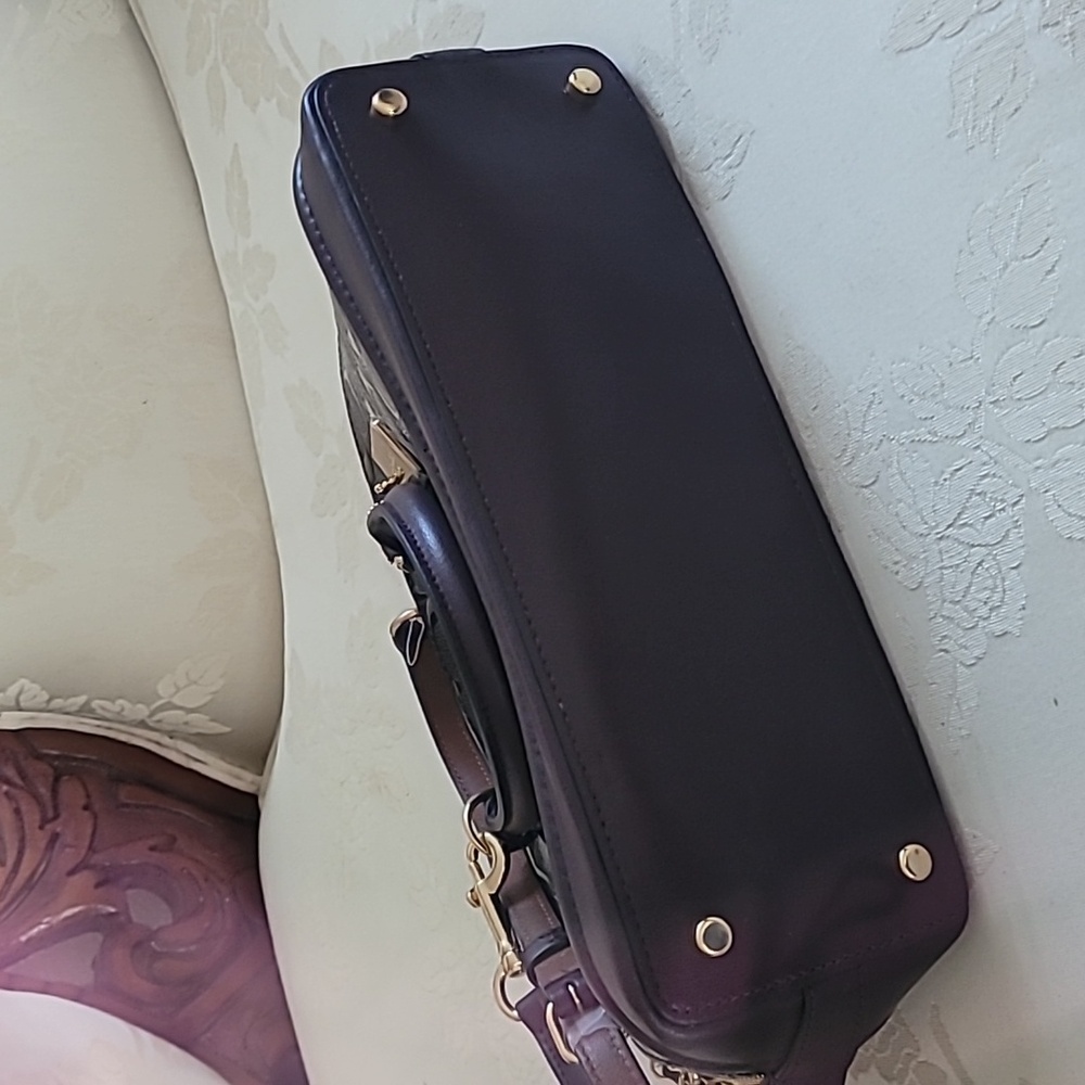 Coach Black and Dark Purple Crossbody Bag - Picture 3 of 9